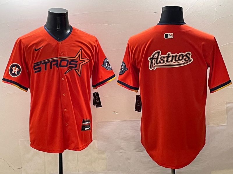 Men Houston Astros Blank Orange Three generations Joint Name 2025 Nike MLB Jersey style 7->houston astros->MLB Jersey